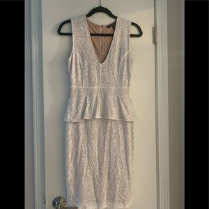 BCBG White Peplum Dress